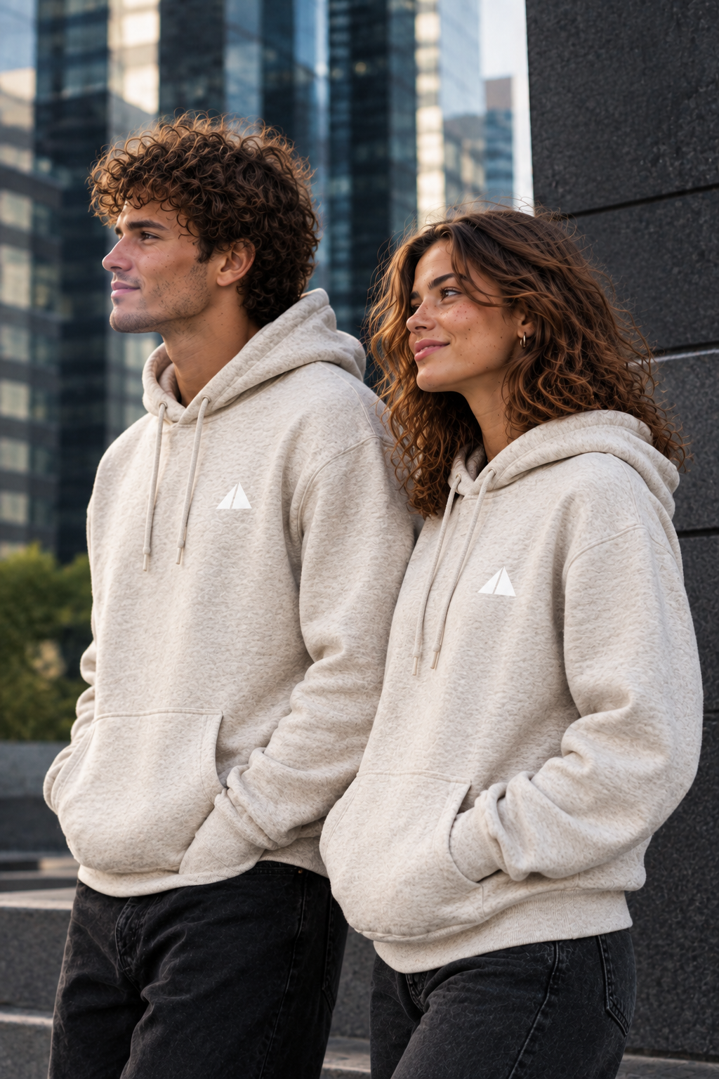 Relax Hoodie in cream, lifestyle photo