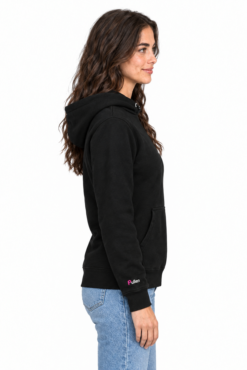 Relax Raglan Hoodie in black, lifestyle photo