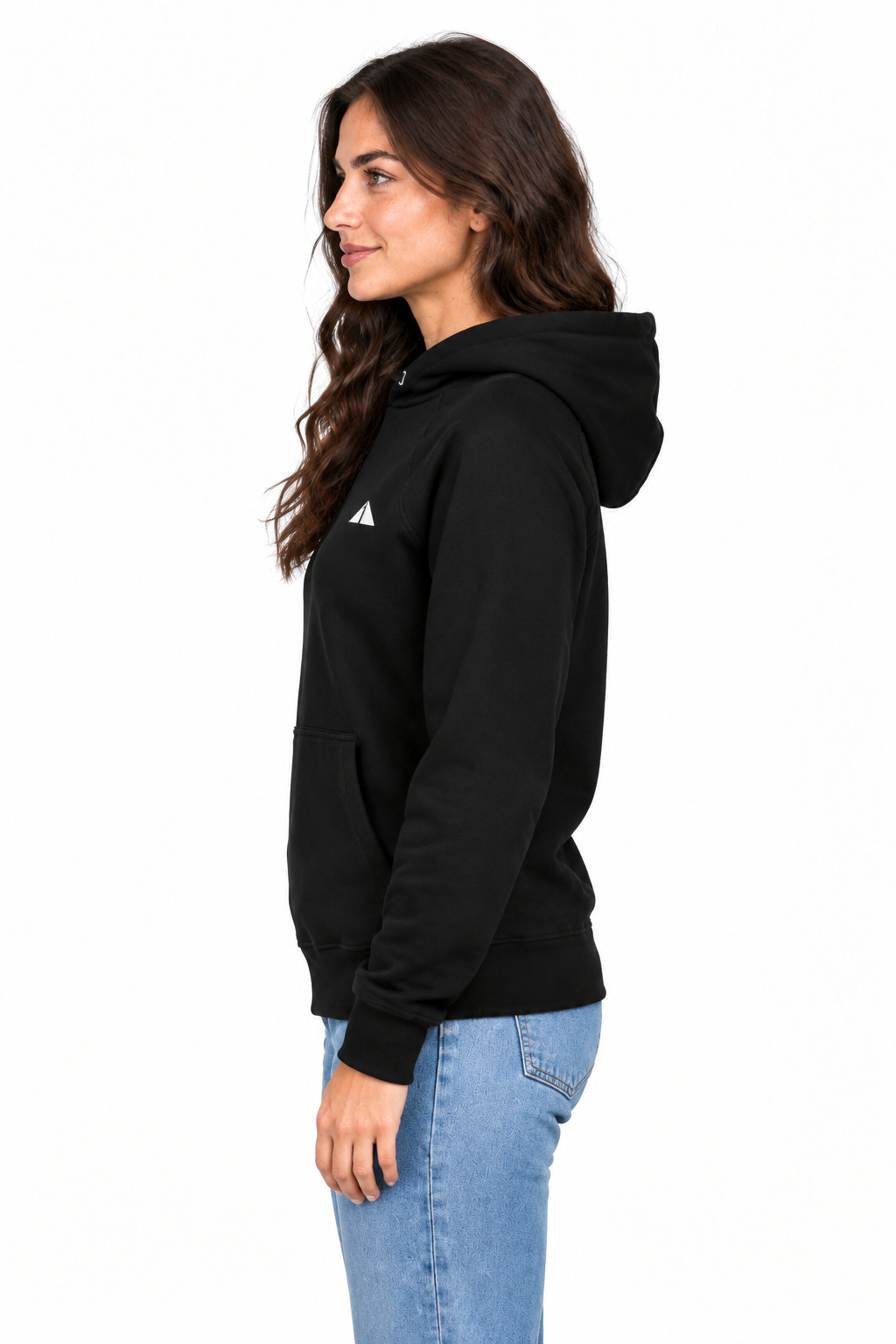 Relax Raglan Hoodie in black, lifestyle photo