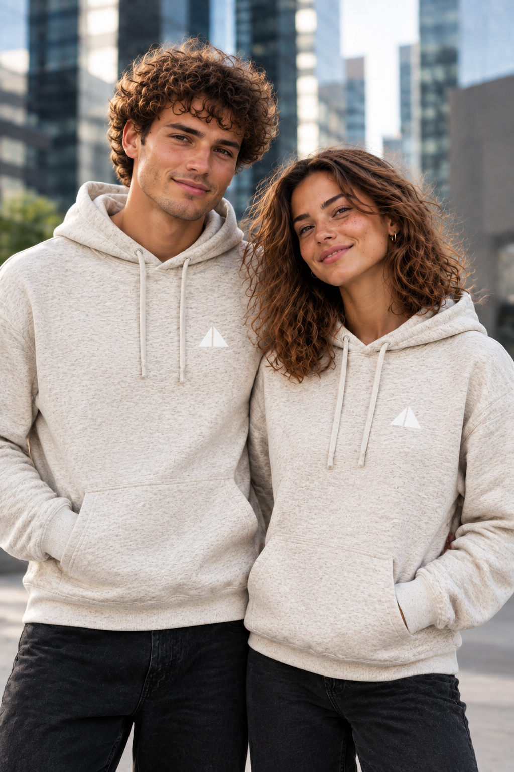 Relax Hoodie in cream, lifestyle photo