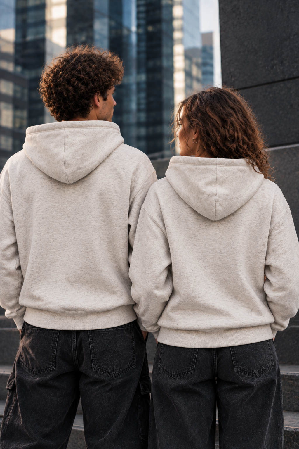 Relax Hoodie in cream, lifestyle photo