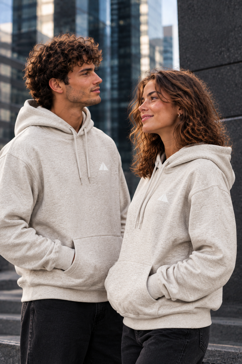 Relax Hoodie in cream, lifestyle photo