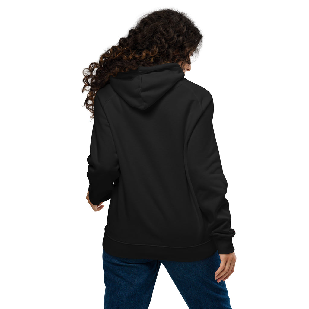 Relax Raglan Hoodie in black, back view