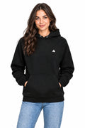 Relax Raglan Hoodie in black, front view