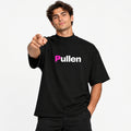 Oversized Organic Tee in black, front view
