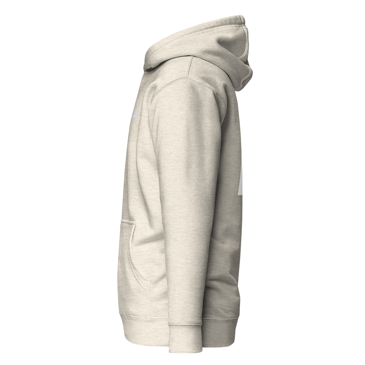 Relax Hoodie in cream, left side view