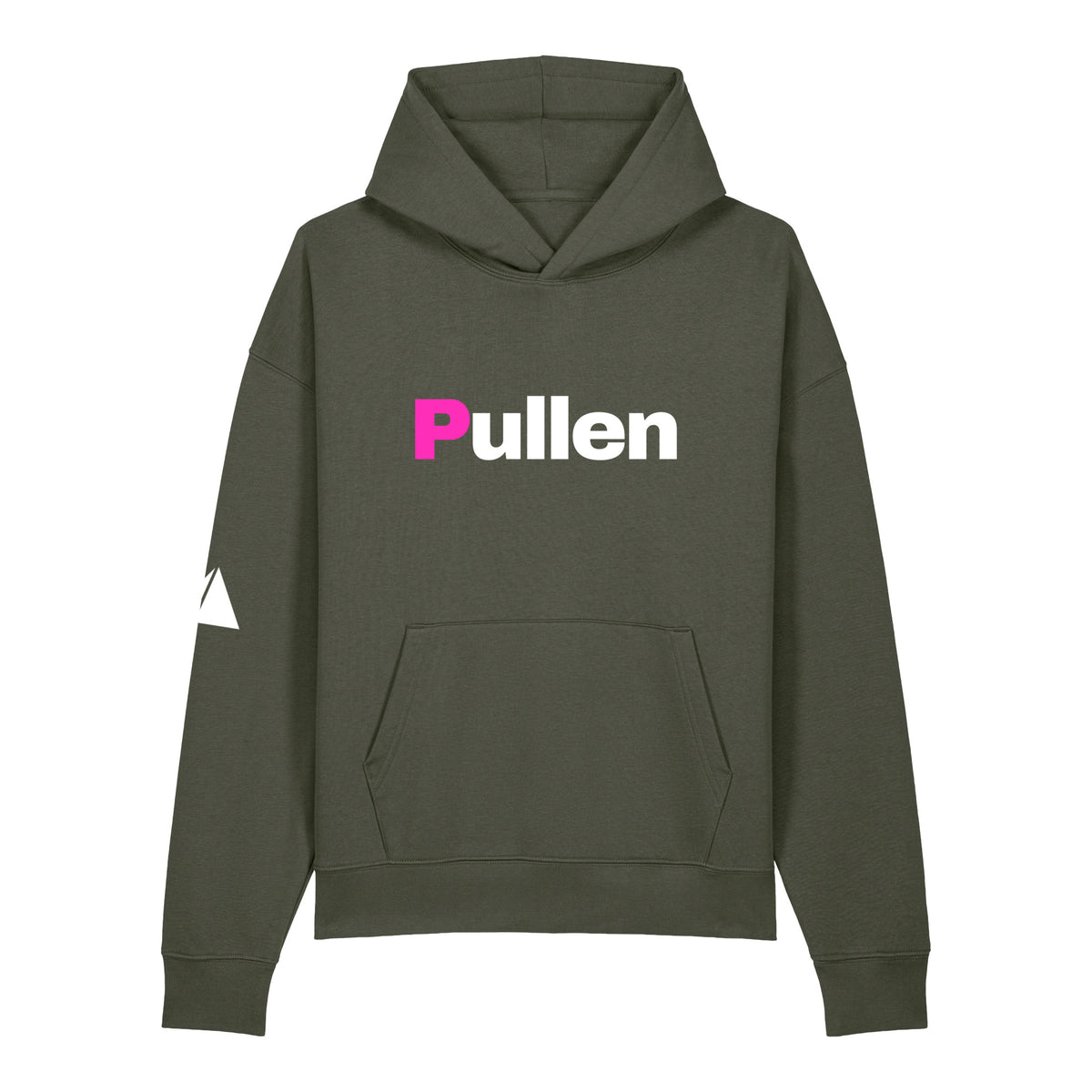 Everyday Relaxed Hoodie in khaki green, front view