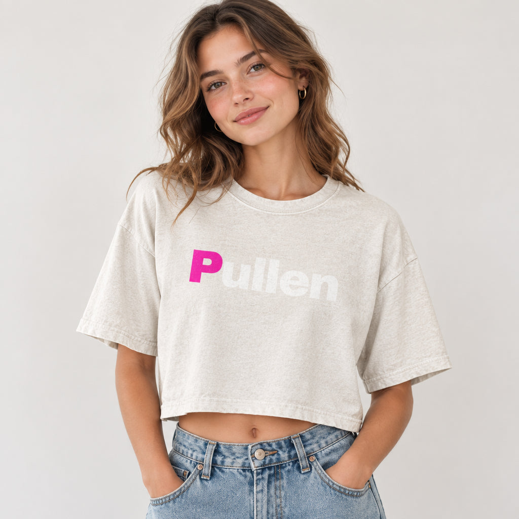 Women's Cropped Tee in vintage white, front view