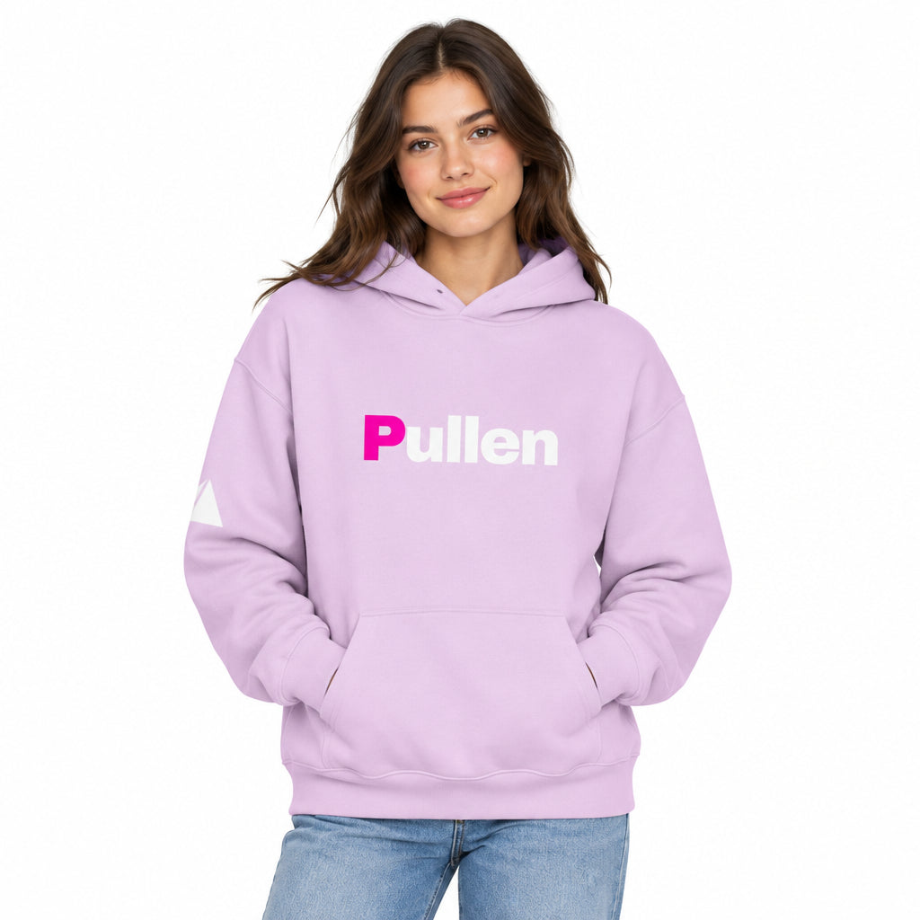 Women's Relaxed Hoodie in orchid, front view